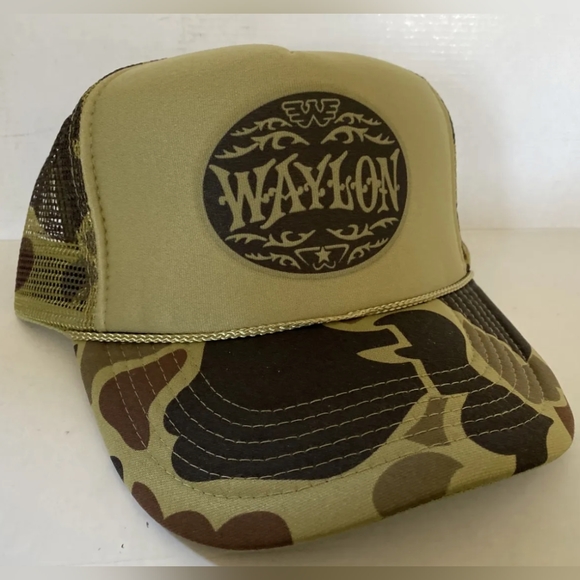 Retro Country Music Lover Hunting Vintage Waylon Jennings Hat Hunting Trucker 70 - Picture 2 of 3